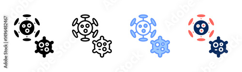 Virus icon sheet multiple style collection