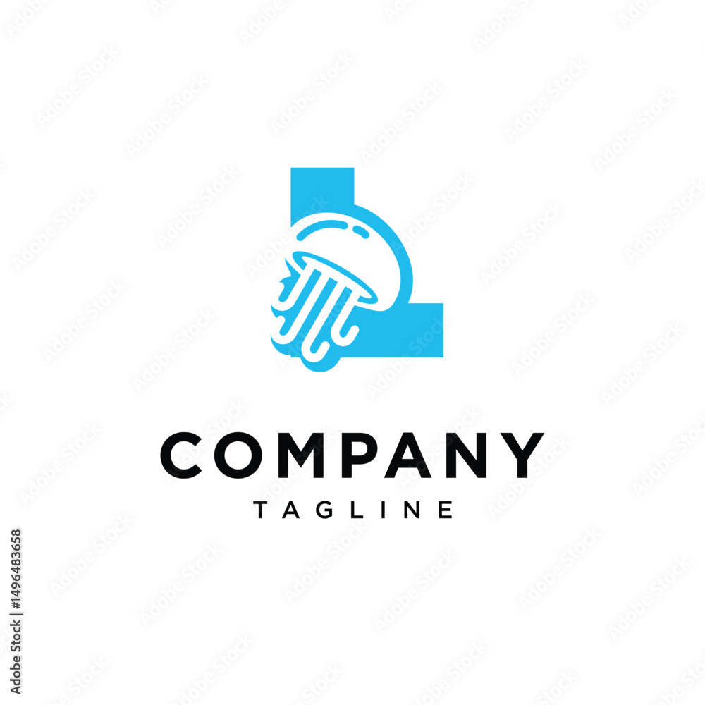 Letter L Jellyfish Logo Icon Vector Letter L Jellyfish Logo Icon Vector