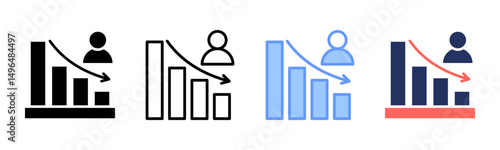 Churn Rate icon sheet multiple style collection