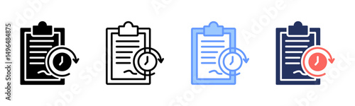 Contract icon sheet multiple style collection