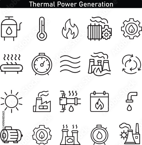 Thermal Power Generation Icons