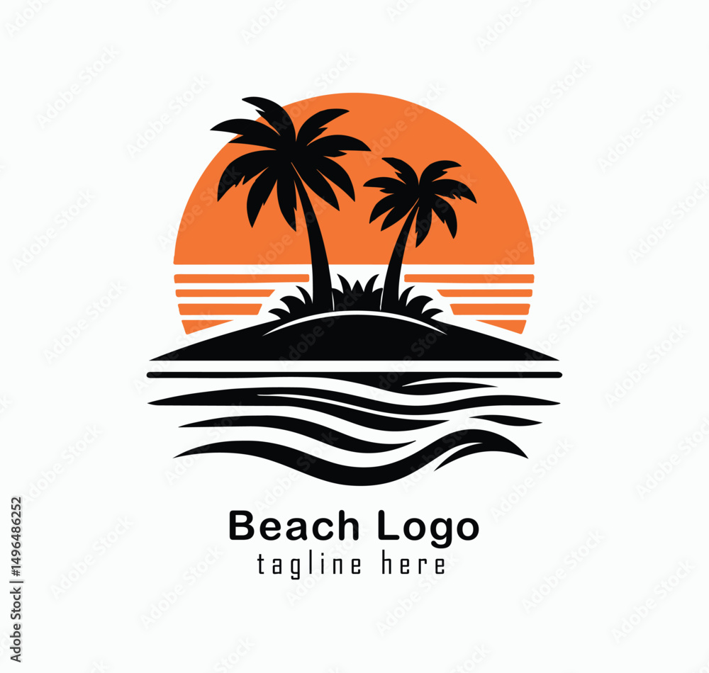 Naklejka premium BEACH LOGO