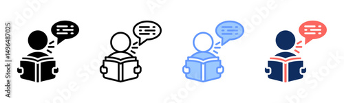 Storytelling icon sheet multiple style collection