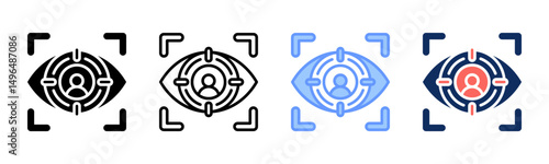 Target Audience icon sheet multiple style collection