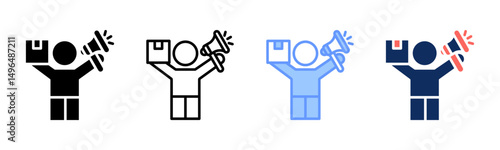 Influencer Marketing icon sheet multiple style collection