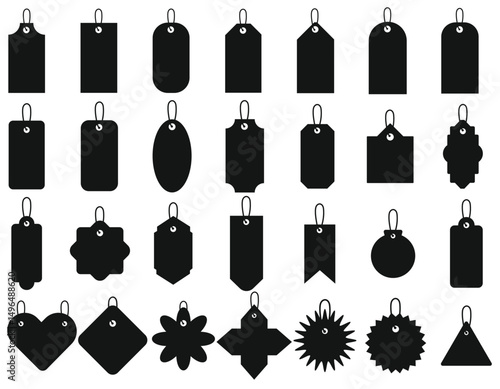 Blank Tag Shapes Silhouette Clipart – 30 Black Label Designs for Crafts and Labels