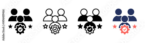 Teamwork icon sheet multiple style collection