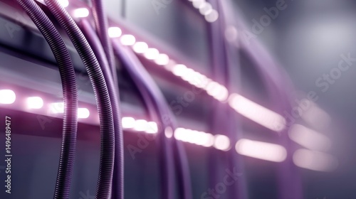 Data Center Cables and Fiber Optics. Server Room Infrastructure. Modern Technology Abstract.