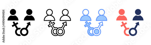 Gender Identity icon sheet multiple style collection