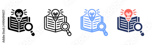 Research icon sheet multiple style collection