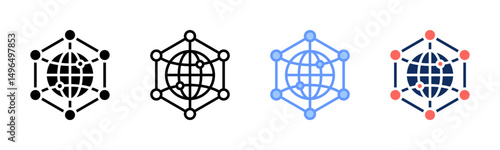Global Connection icon sheet multiple style collection