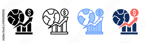 Economy icon sheet multiple style collection
