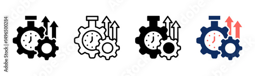 Time Optimization icon sheet multiple style collection
