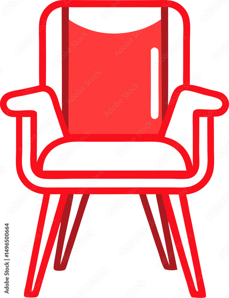 Fototapeta premium red armchair isolated on white background