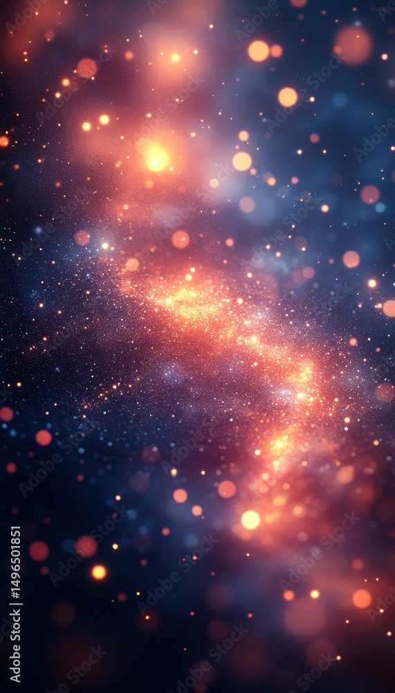 Obraz premium Cosmic nebula, vibrant lights, dark space, abstract art, background image