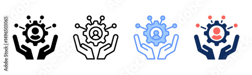 Quadro su tela Stakeholder icon sheet multiple style collection