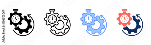 Efficiency icon sheet multiple style collection