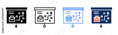 Strategic Planning icon sheet multiple style collection