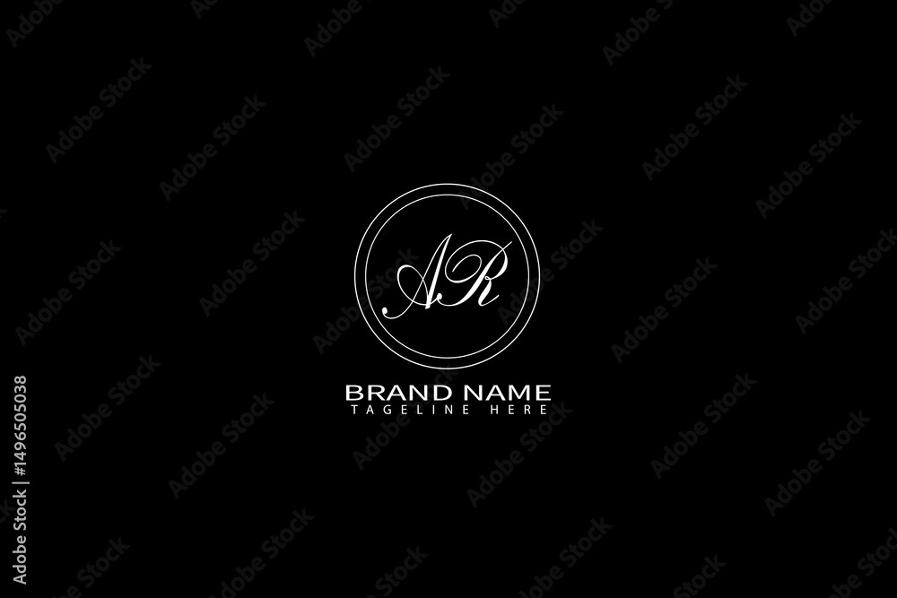 Fototapeta premium Luxury AR Monogram Logo Design – Minimal Circle Emblem for Premium Branding