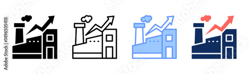 Industry icon sheet multiple style collection