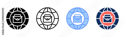 Business Global icon sheet multiple style collection
