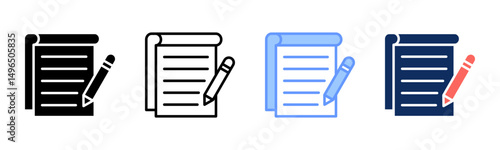 Writing icon sheet multiple style collection