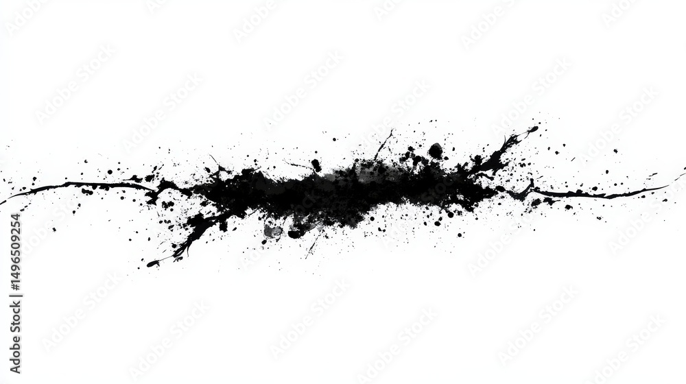 Fototapeta premium Abstract Artistic Black Ink Splash on White Background Design