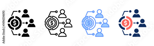 Shareholder icon sheet multiple style collection