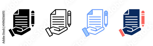 Contract icon sheet multiple style collection