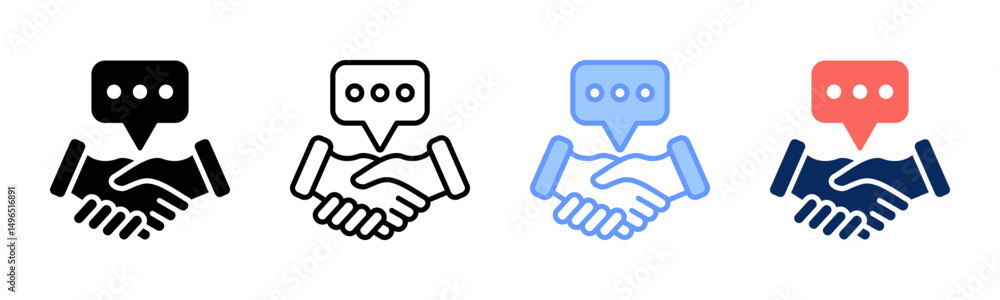 Agreement icon sheet multiple style collection Agreement icon sheet multiple style collection