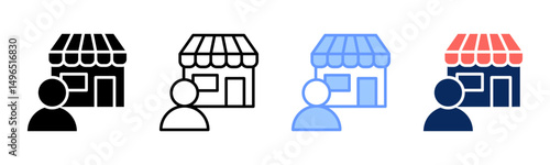 Retailer icon sheet multiple style collection