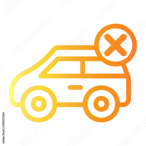 no transportation Line Gradient Icon