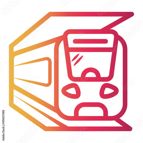 train Line Gradient Icon
