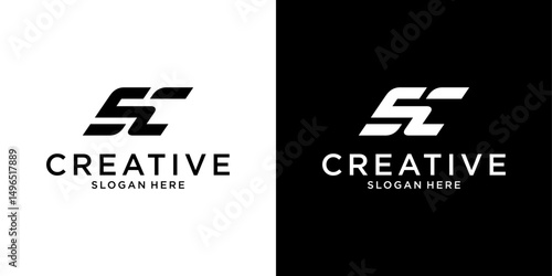 SC or CS initial letter logo design monogram