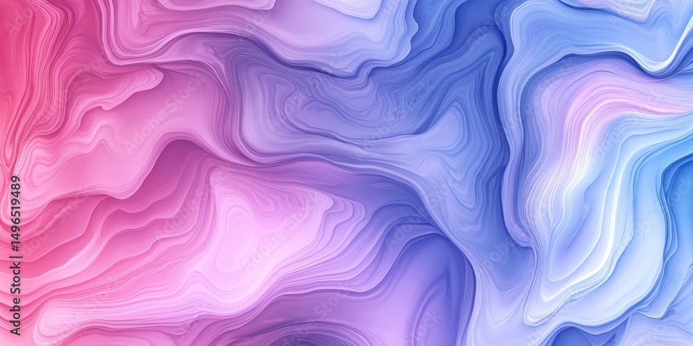 Fototapeta premium Fluid abstract art swirls, pink blue shades blend in mesmerizing fluid motion. Fluid