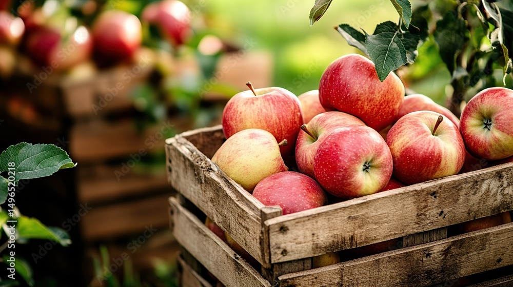 Orchard apple harvest crate sunlight farm fresh Orchard apple harvest crate sunlight farm fresh