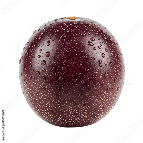 Fresh Passion Fruit with Water Drops Closeup
