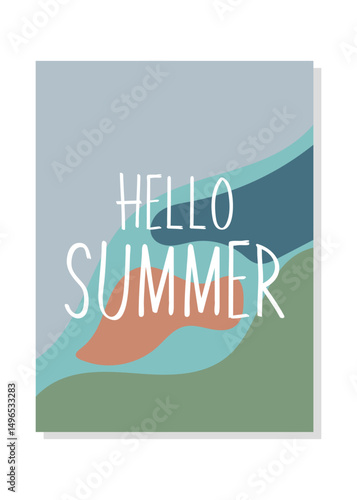 Hello Summer Abstract Vector Illustration.