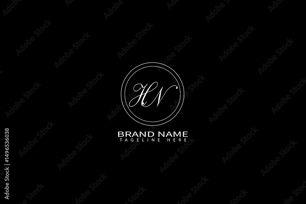 Fototapeta premium Elegant HN Monogram Logo – Luxury Minimal Initial Design for Branding