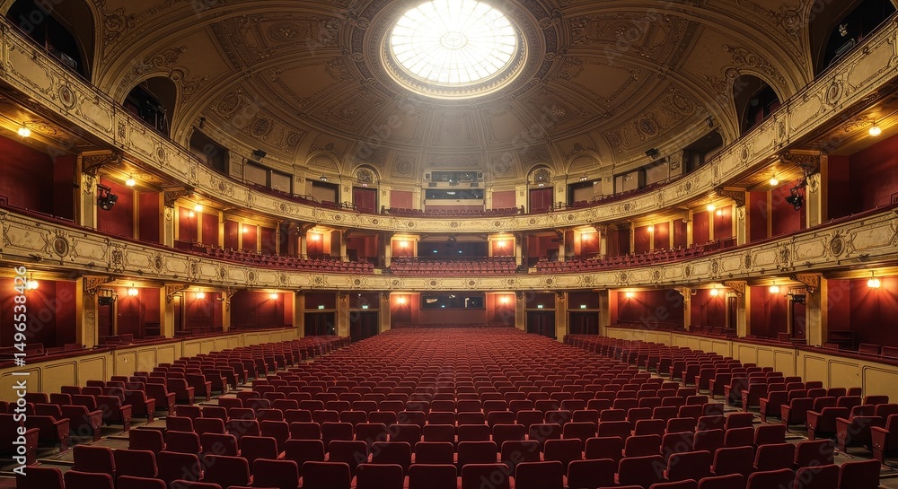 Obraz premium Grand Theater Interior Ornate Red Gold Photo