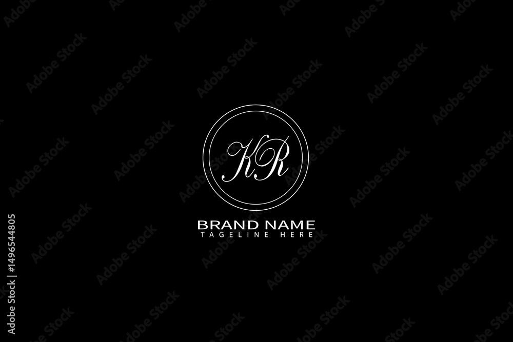 Fototapeta premium Elegant KR Letter Logo Design – Minimalist Luxury Monogram Branding Template
