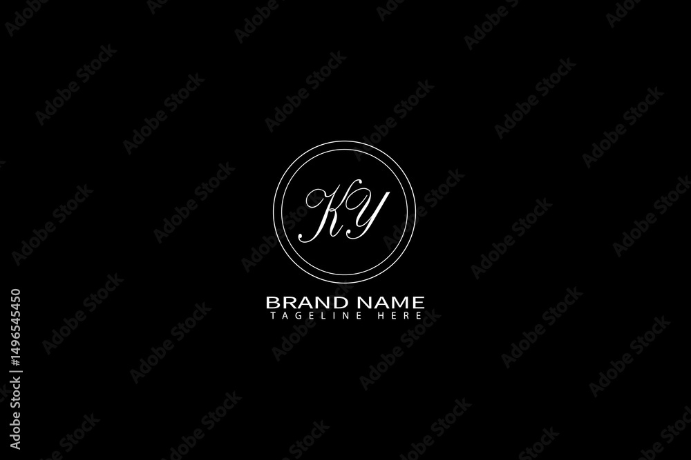 Fototapeta premium Elegant KY Letter Logo Design – Minimalist Luxury Monogram Branding Template
