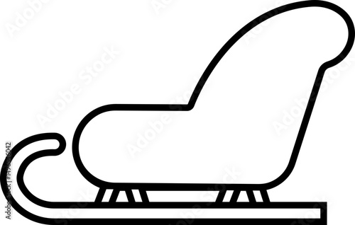 Santa Claus sleigh icon in line style isolated on transparent background