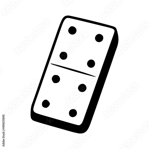 double three domino tile vector illustration