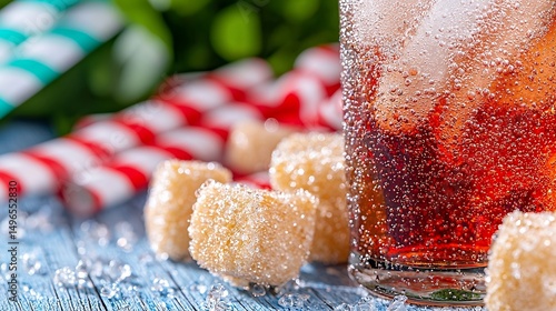 Soda Drink with Sugar and Candy