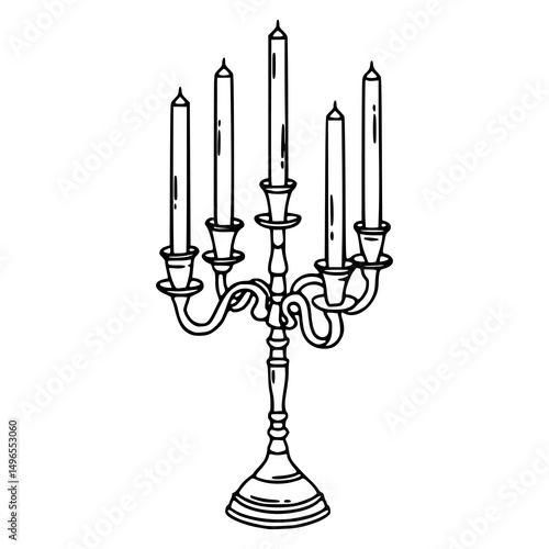 ornate chandelier candle holder drawing