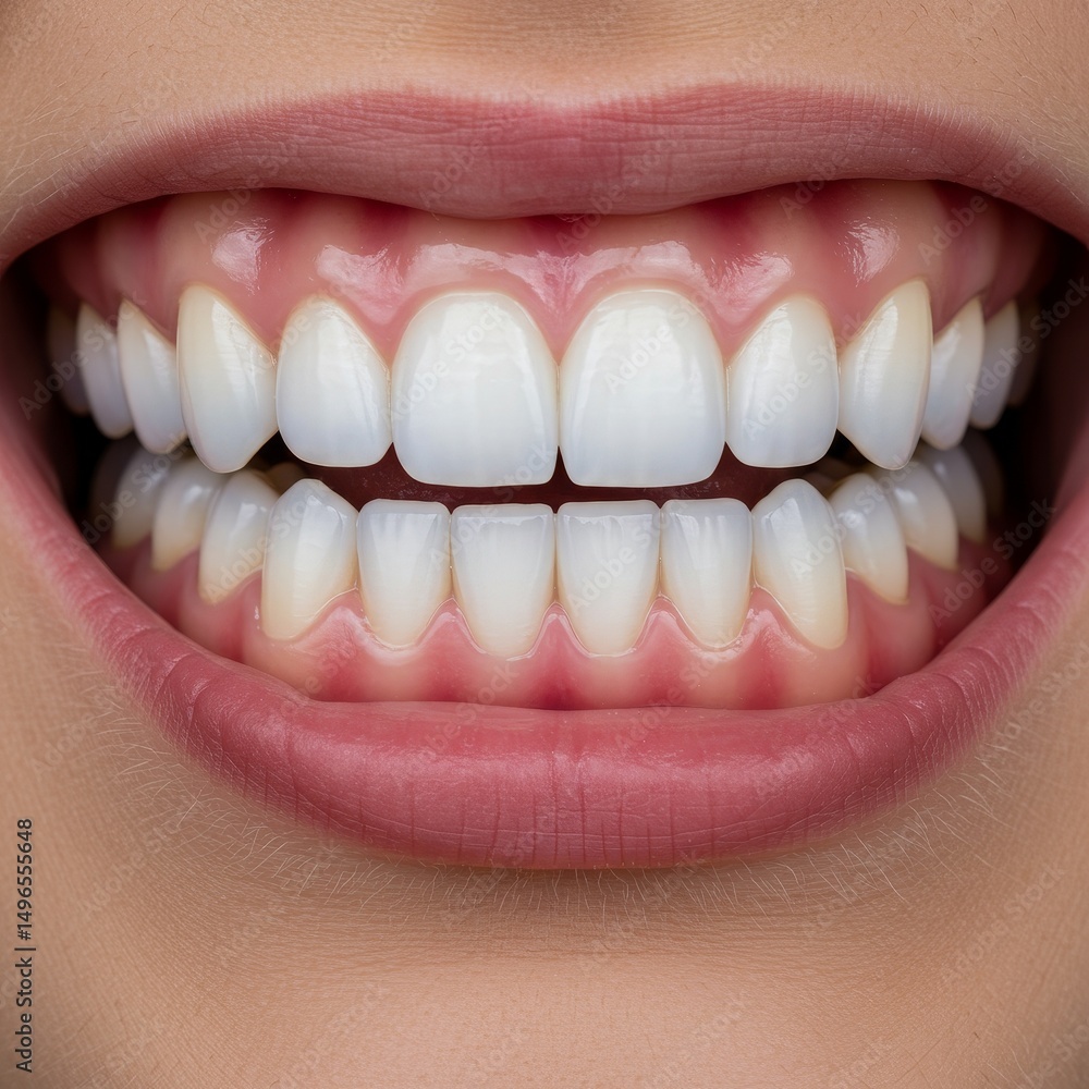 Fototapeta premium Photo Closeup Of Perfect White Teeth
