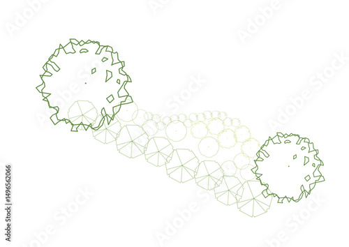 architecture drawing plant tree top view plan greenery vegetation vector. design nature architectural landscape set element illustration bush garden flora sapling minimal. architect isolated.