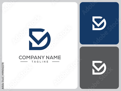 Εκτύπωση καμβά DV logo vector design