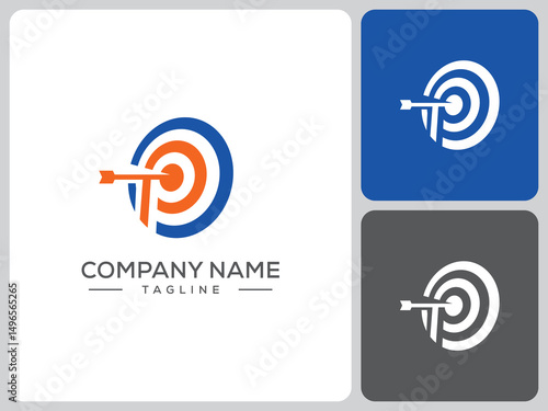 P target arrow logo vector design